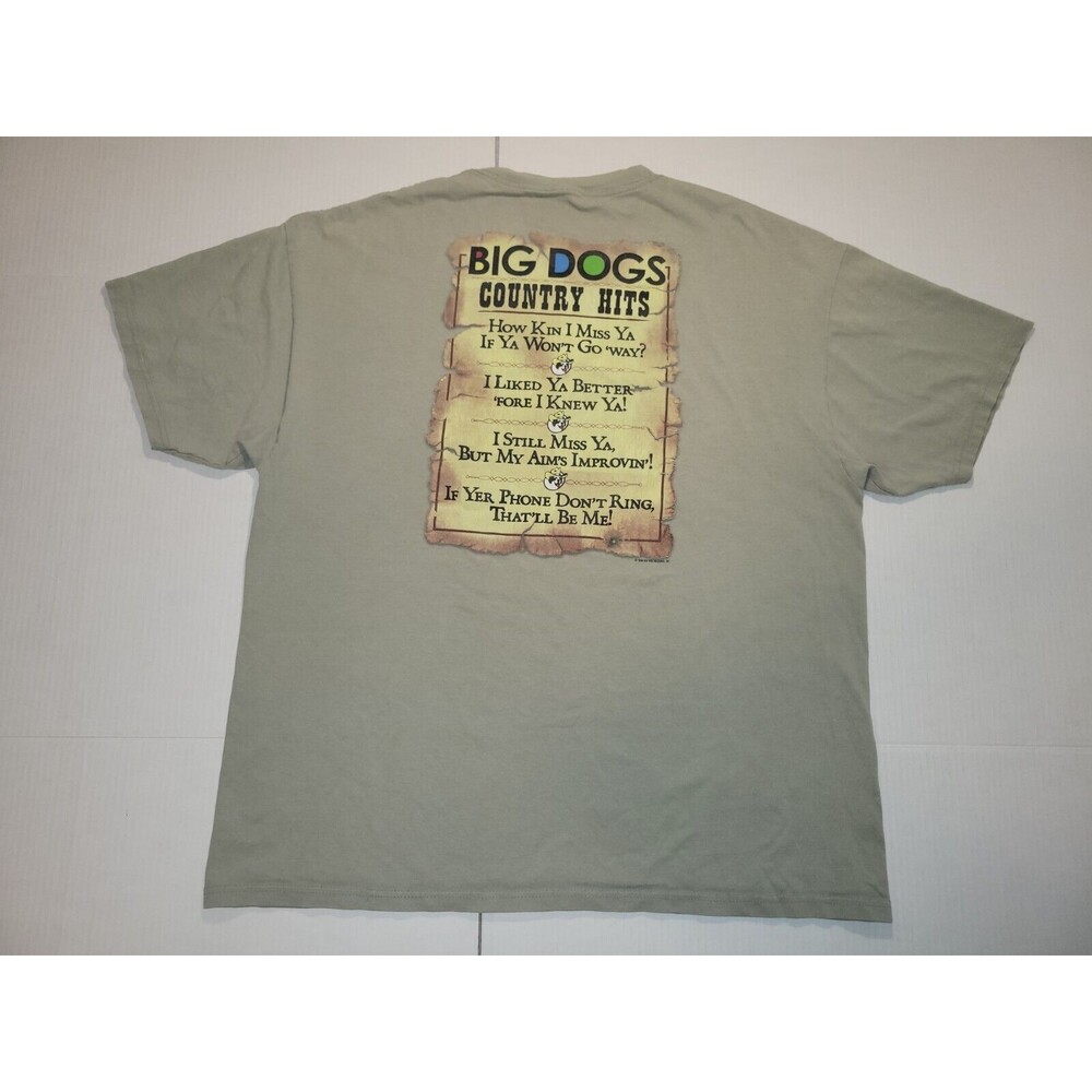 Vintage Y2K 2004‎ Big Dogs Shirt XL Gray Country Music Hits Back Hit Mens